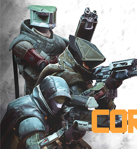 Corruption 2029 promotional banner — 3D character art and environment production