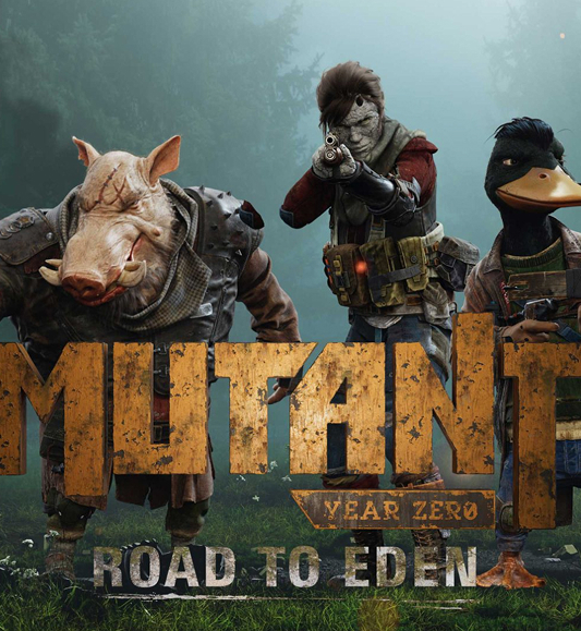 Mutant Year Zero: Road to Eden promotional banner — Post-apocalyptic 3D character and environment art production