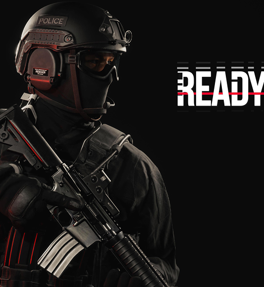 Ready or Not promotional banner — Tactical shooter 3D character models and weapons art production