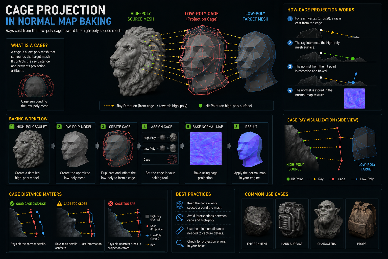 High-Poly to Low-Poly: How Normal Map Baking Works in Game Production