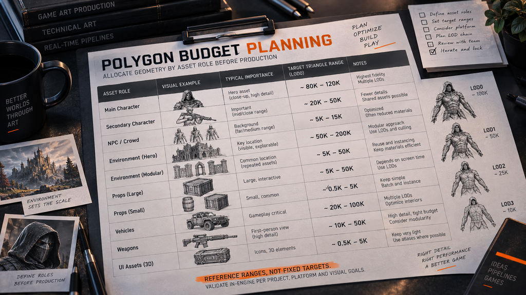 Technical brief worksheet – polygon budget allocation by asset role before production
