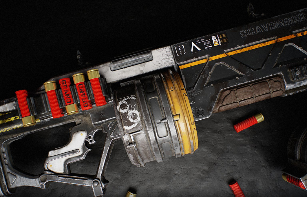 Shotgun loot weapon 3D model for extraction shooters – weapon art by Nasty Rodent