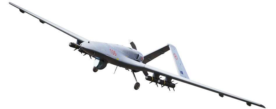 Military UAV drone 3D model with wing-mounted missiles