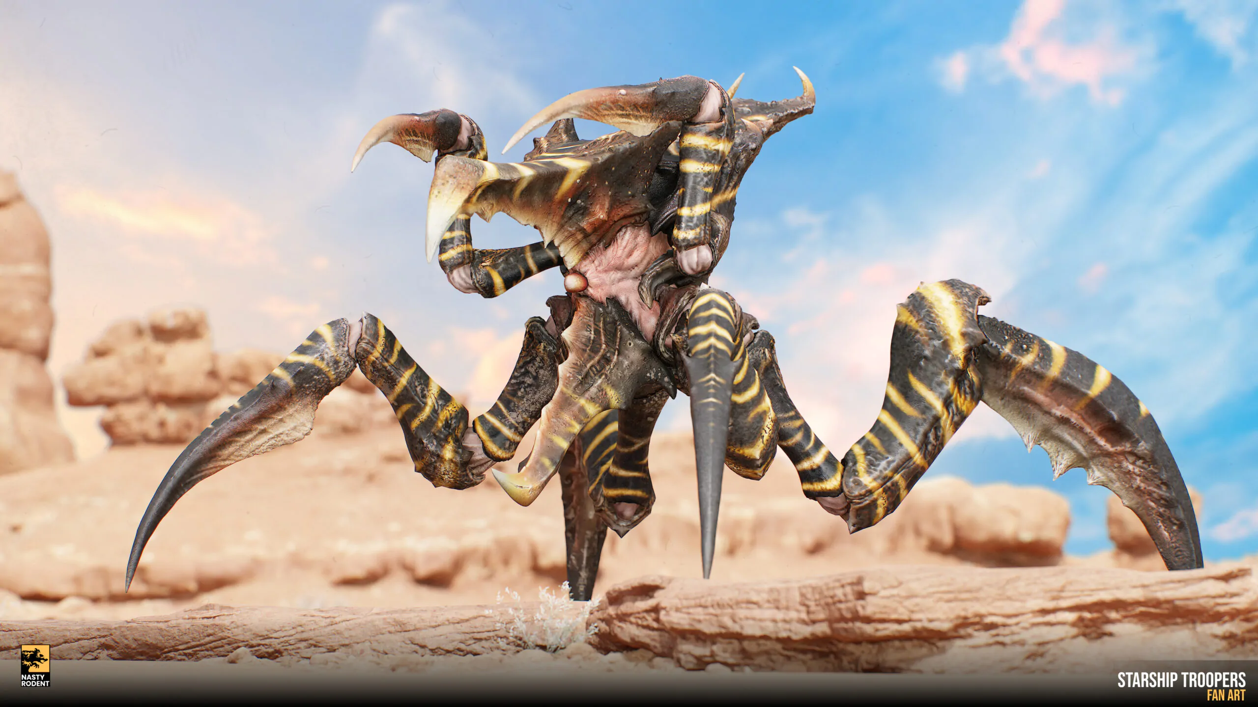Alien bug monster 3D model — High-poly creature art inspired by Starship Troopers