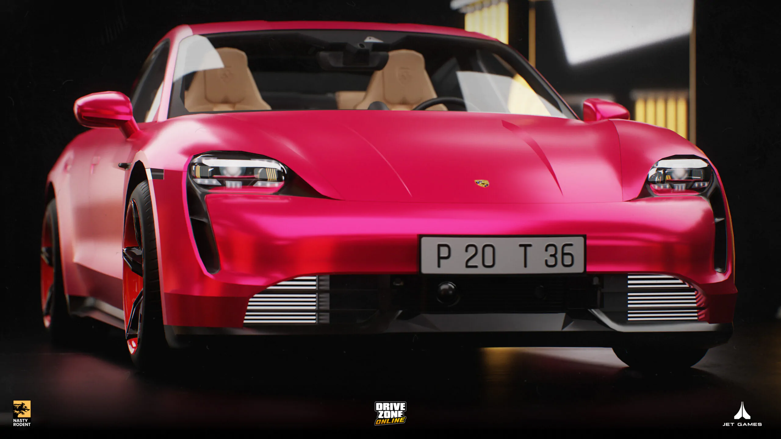 Pink sports car 3D rendering — High-quality vehicle art and studio lighting