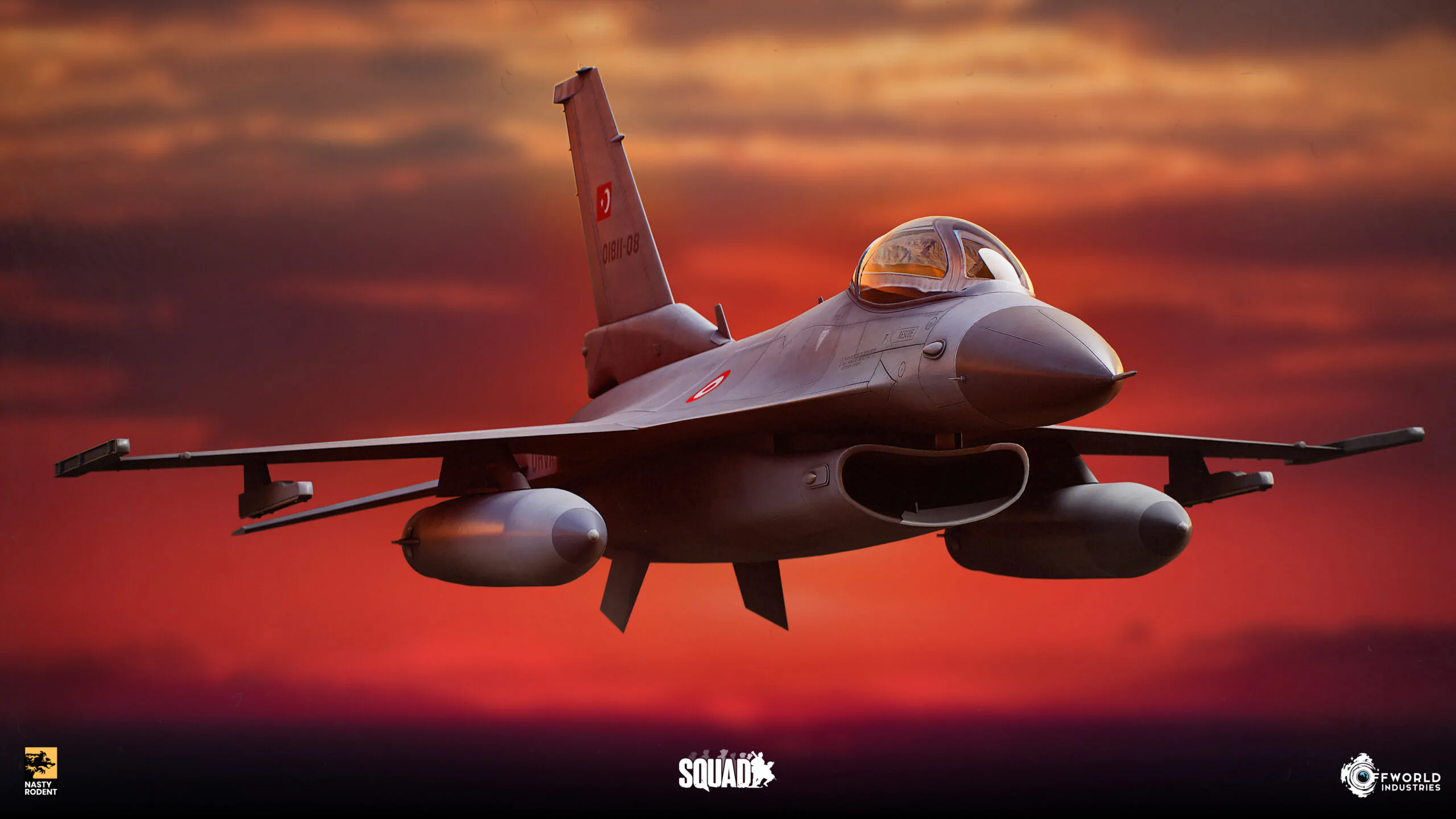 F-16 fighter jet 3D model — High-quality military aircraft art for Squad