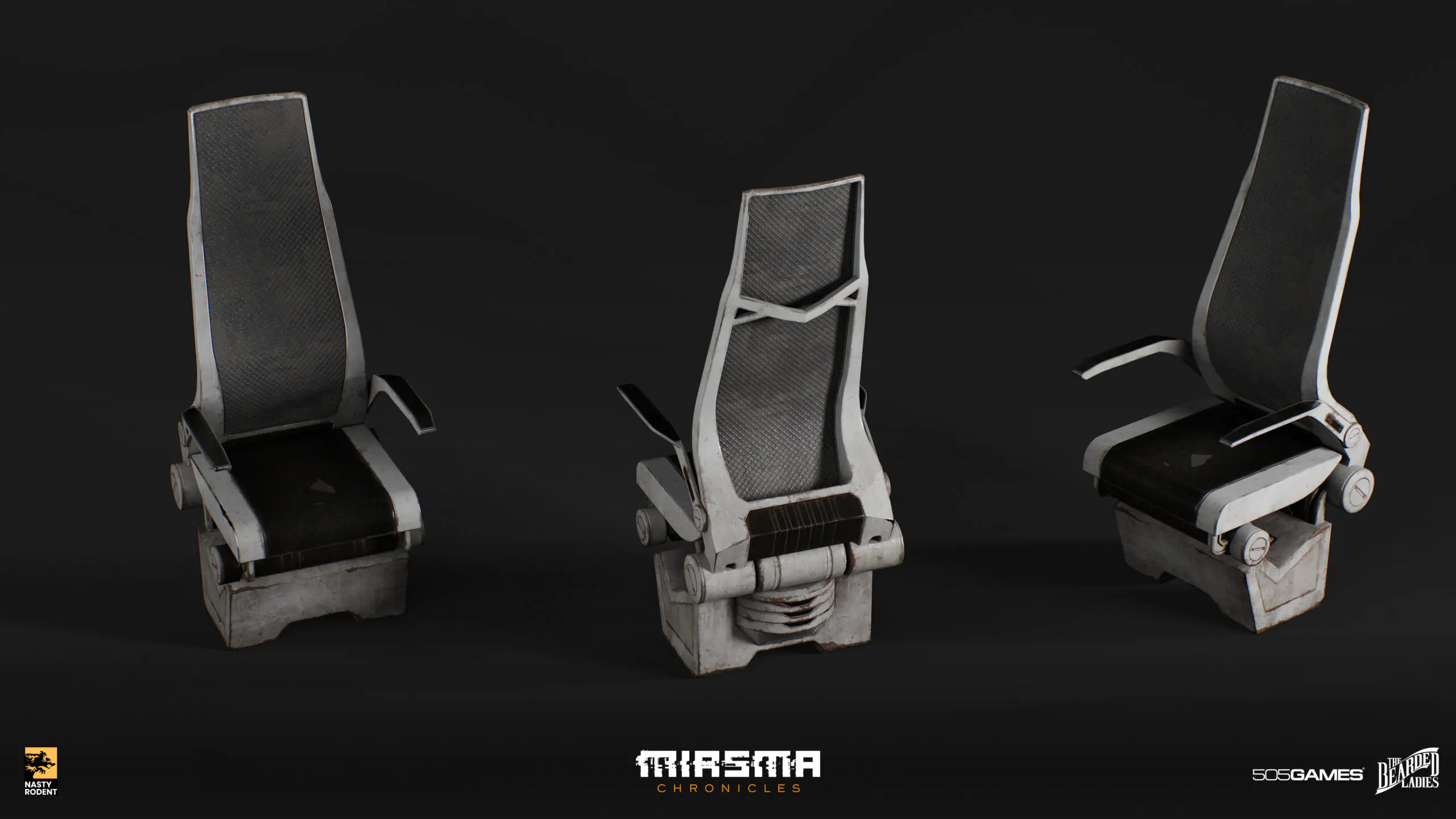 Sci-fi chair 3D model — Futuristic environment prop for Miasma Chronicles