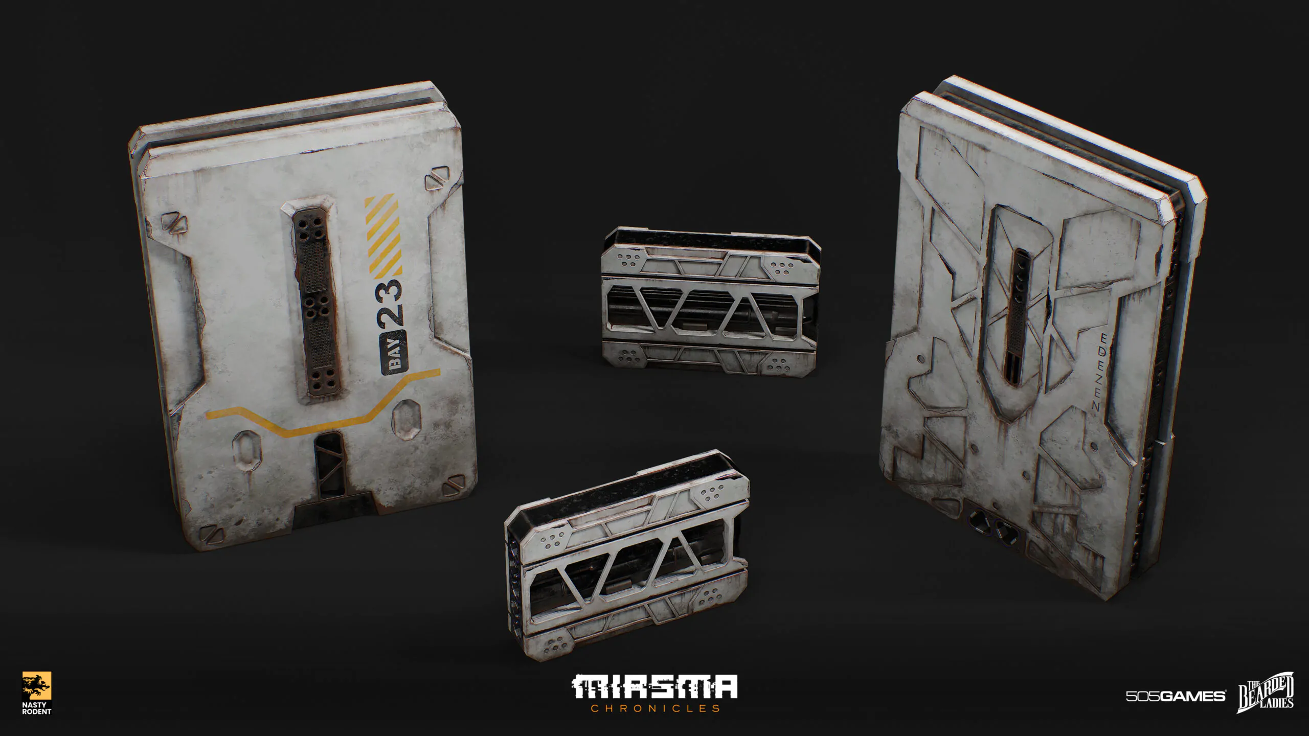 Sci-fi server databank 3D model — Futuristic interior prop asset