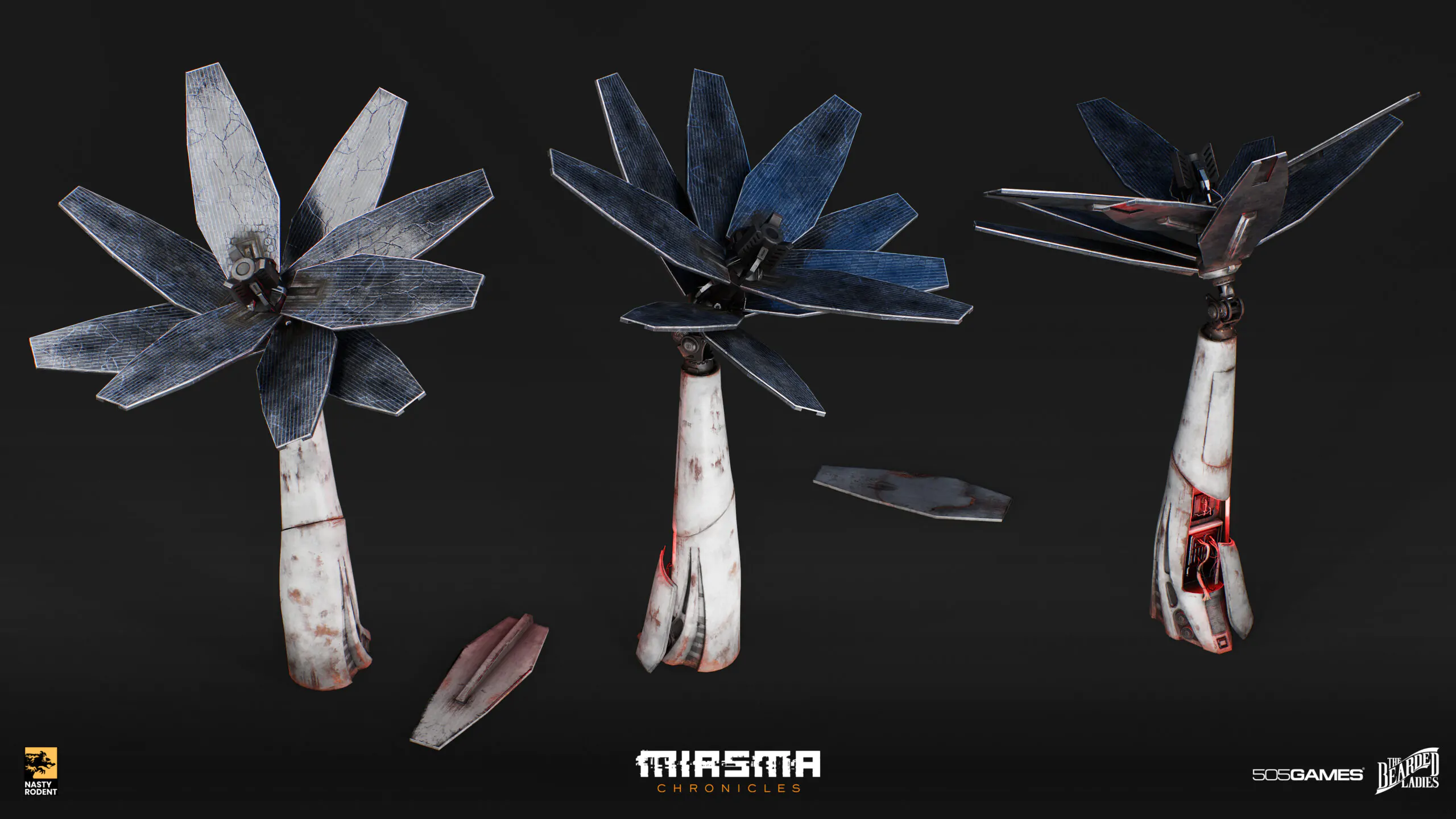 Sci-fi solar panels 3D models — Futuristic environment assets
