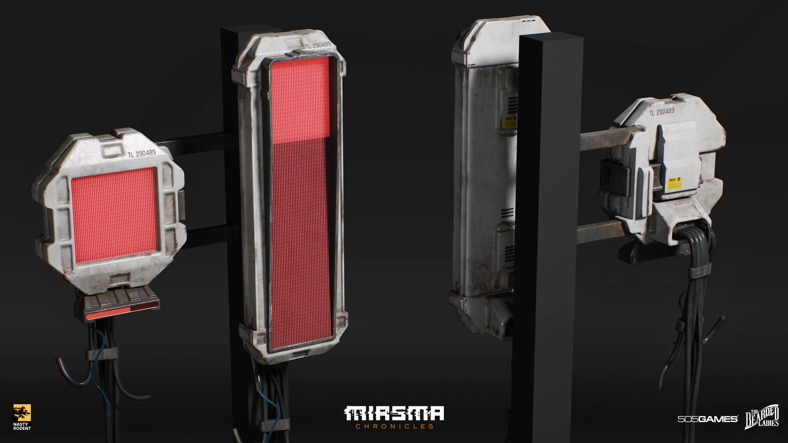 Sci-fi traffic light 3D model — Futuristic street environment prop