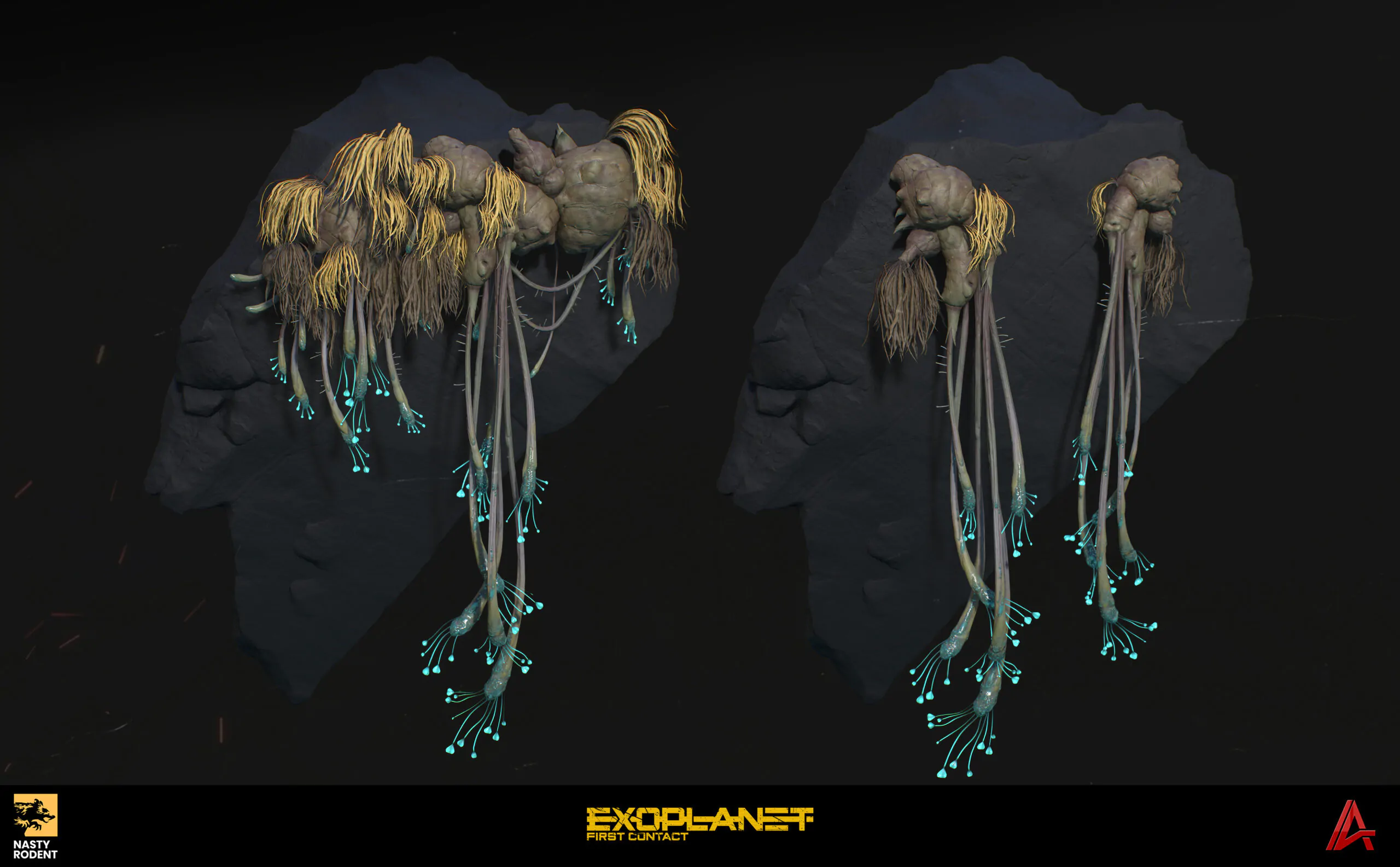 Climbing lianas 3D model — Organic environment foliage asset for levels