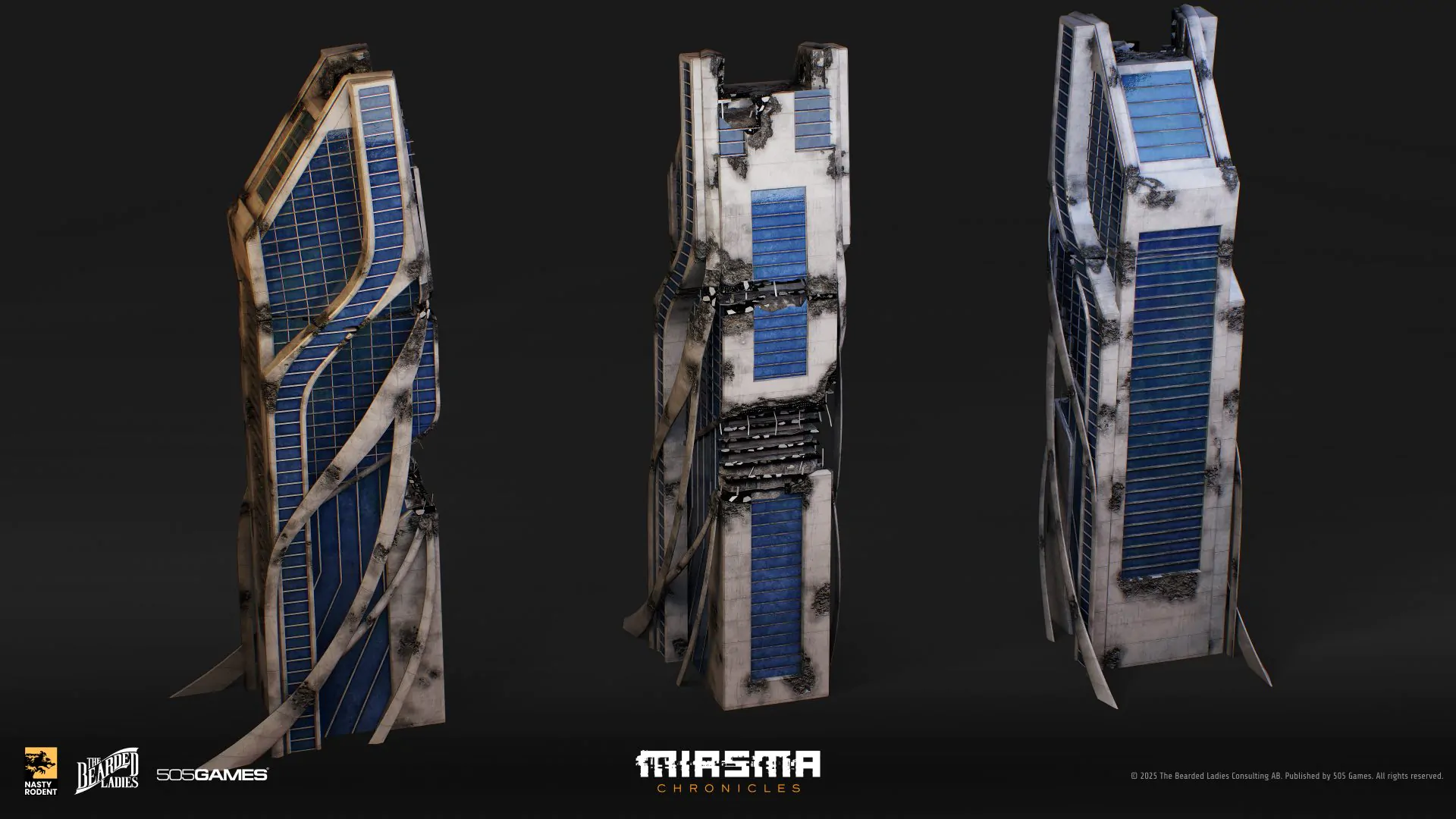 Abandoned sci-fi building 3D model — High-quality architecture asset
