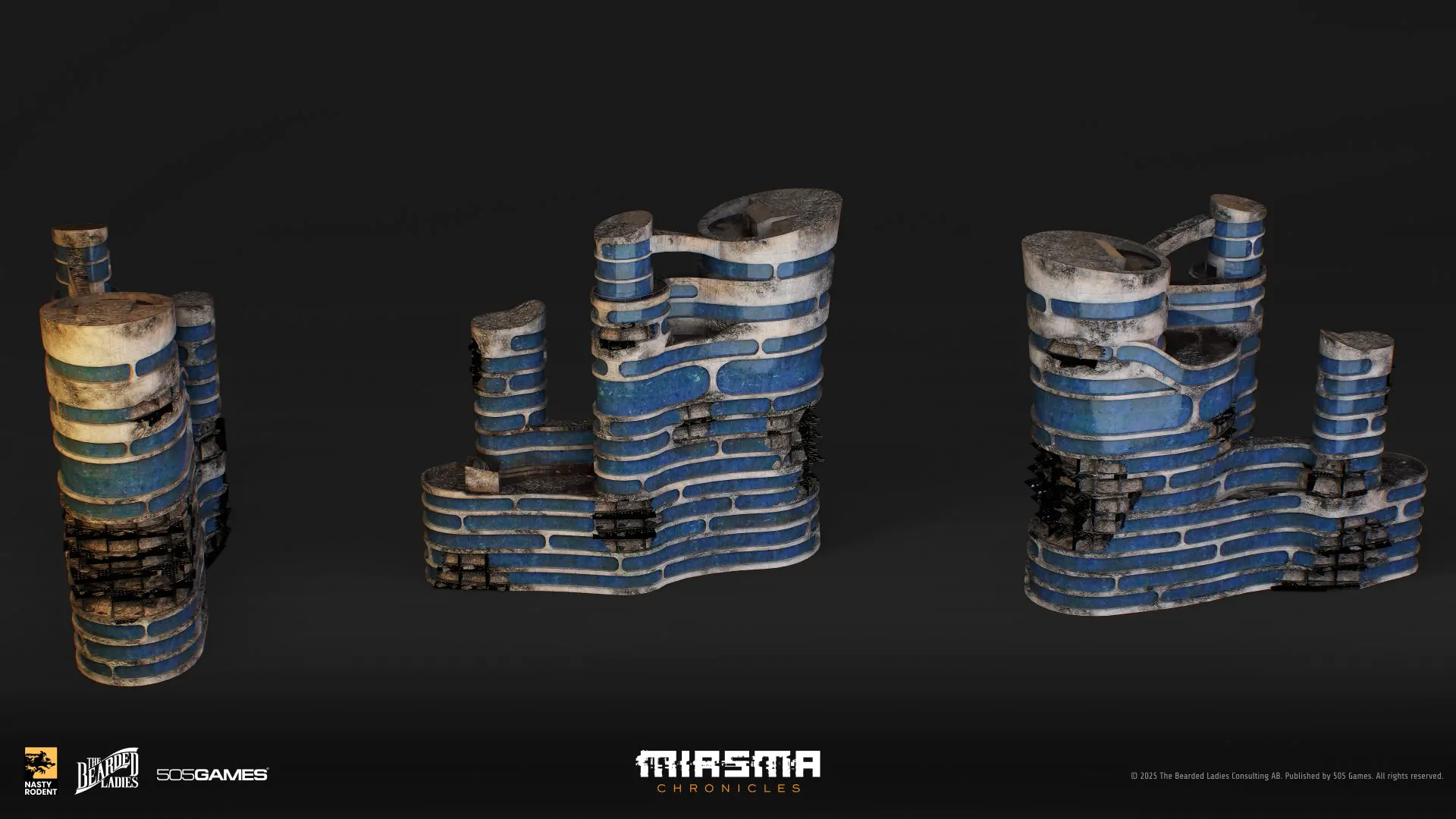 Sci-fi multi-story building 3D model — Modular architecture asset