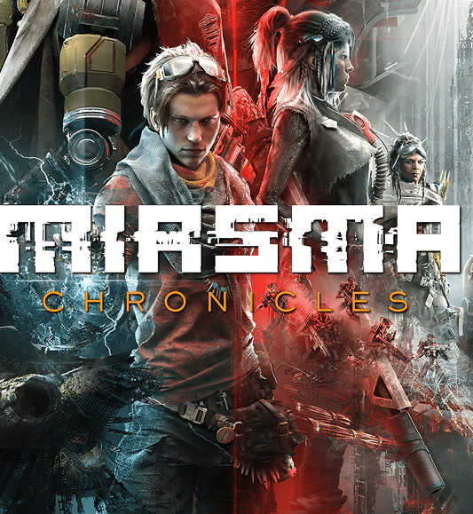 Miasma Chronicles promotional banner — 3D weapons and environment art production