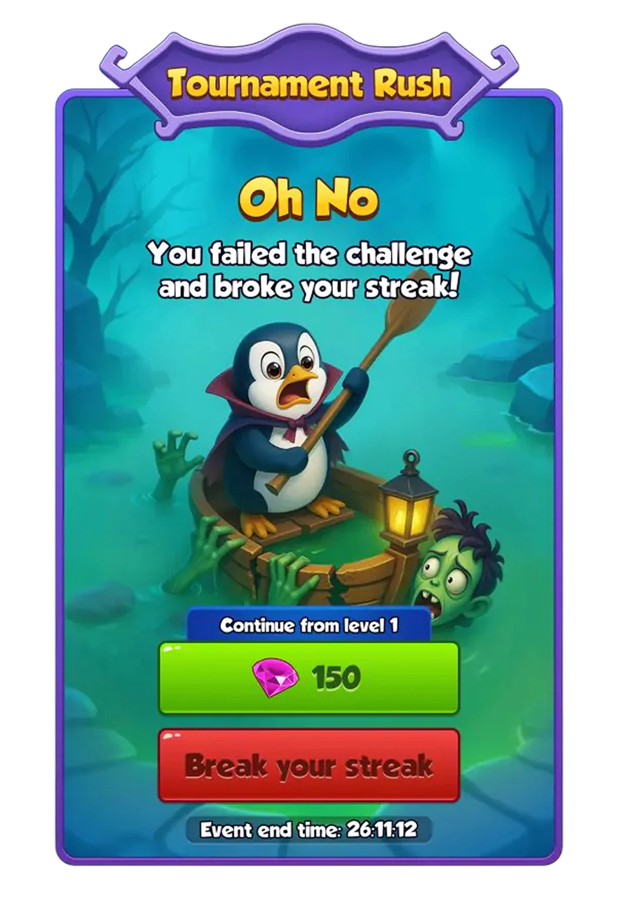Casual game tournament screens with leaderboard and level progression